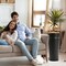 4.2FT Artificial Yucca Tree with Galvanized Steel Black Planter, 51'' Realistic Tropical Dracaena Fake Faux Silk Plant, Modern Elegant Home House Office Living Room Indoor Outdoor Decor